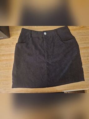 Classic Black Corduroy Mini Skirt